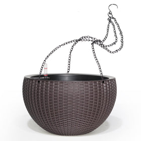 Dexceder large hanging planter showing water reservoir for auto-watering.