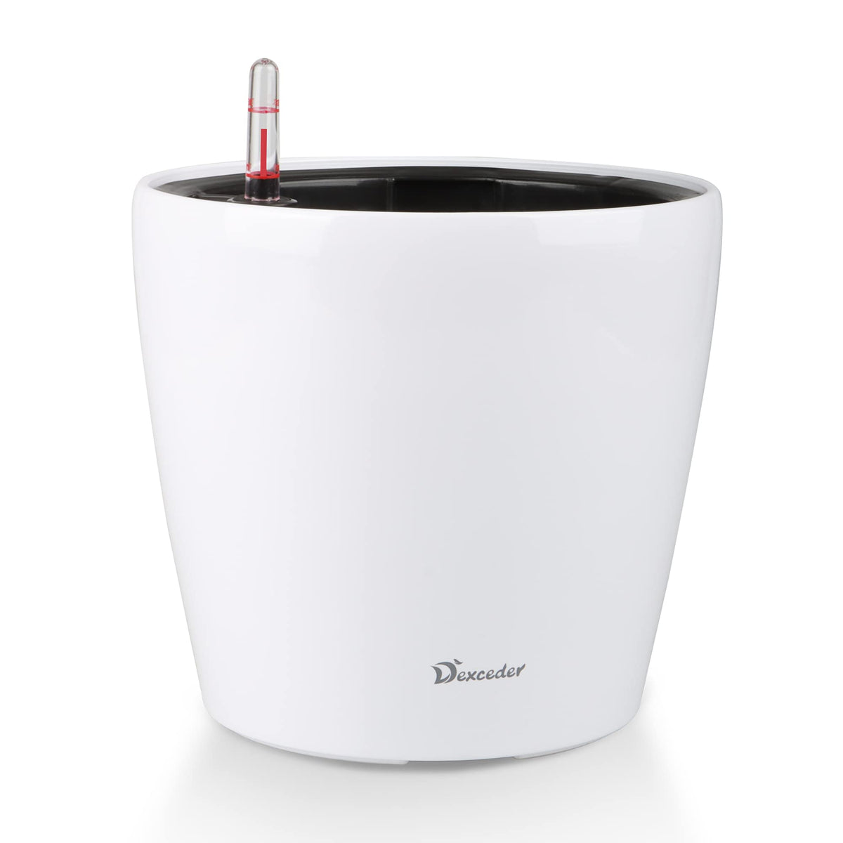 Dexceder self-watering planter with water level indicator for easy care.