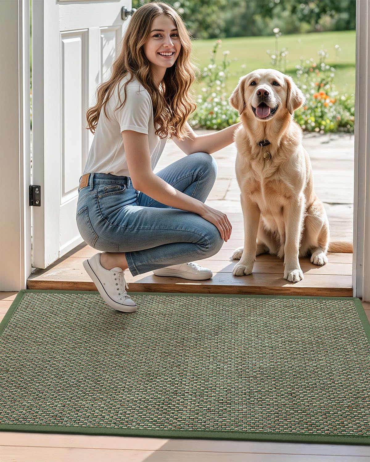 DEXI 24x36 entry mat handles mud and moisture with style.