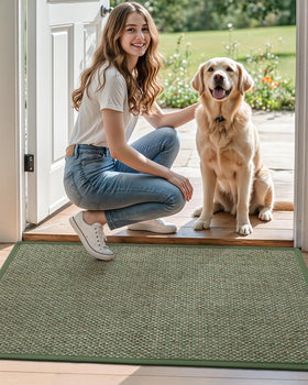 DEXI 24x36 entry mat handles mud and moisture with style.