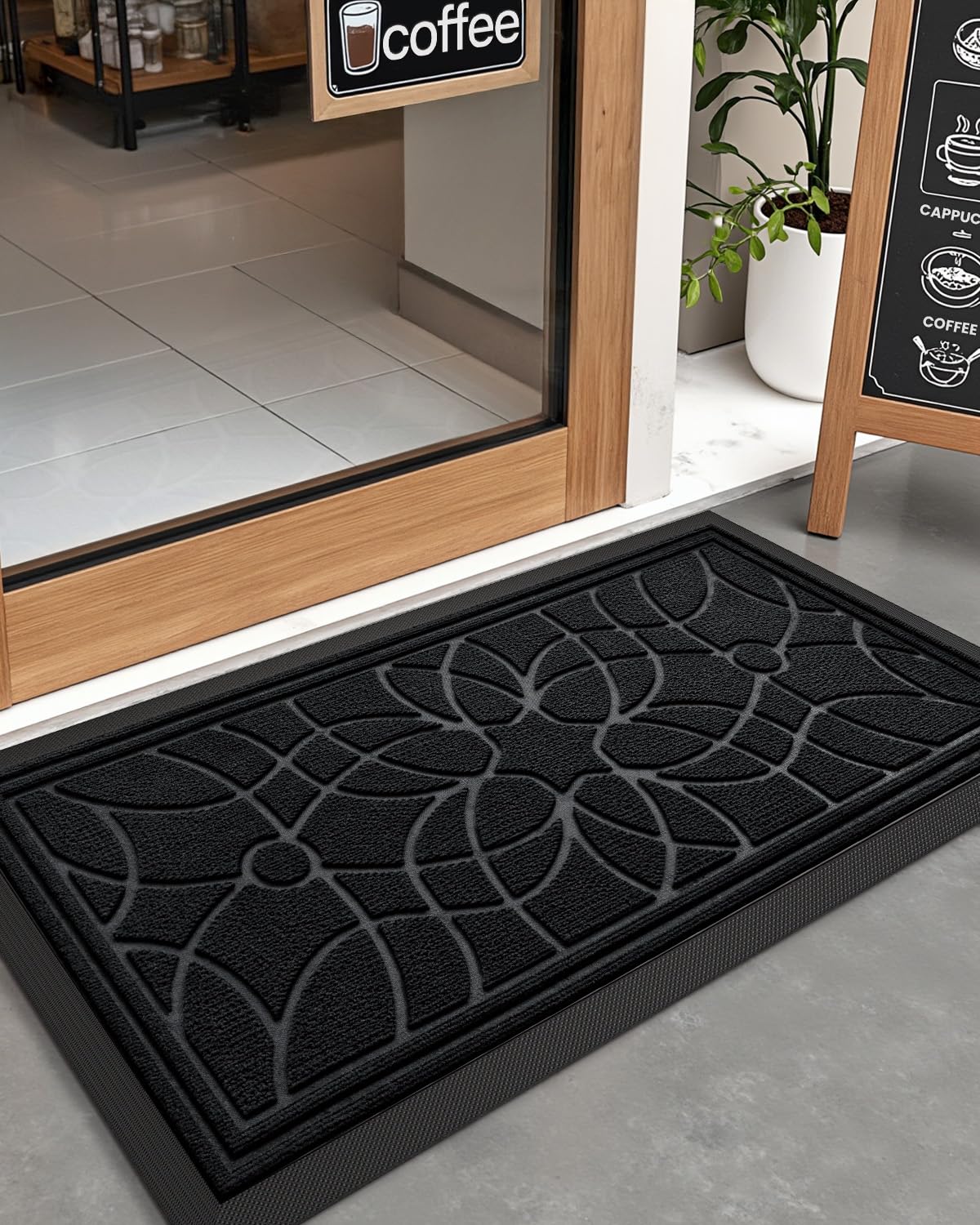 DEXI 4x2 entryway mat provides generous coverage for exterior doors