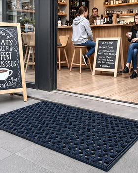 DEXI all-weather door mat blue withstands heat and cold