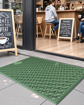 DEXI all-weather door mat supports year-round use in heat and snow.