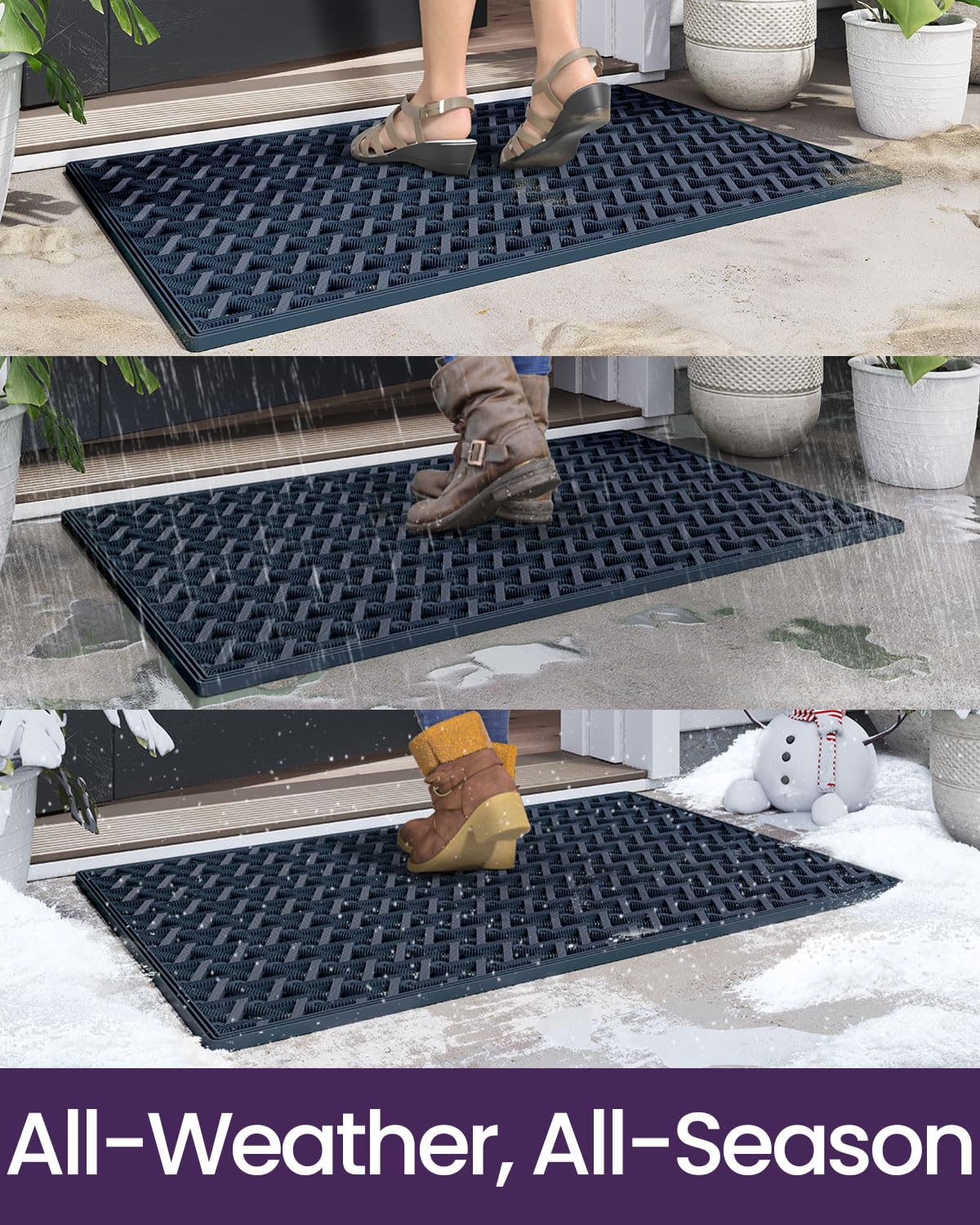 DEXI drainage holes triangle design prevents pooling near door
