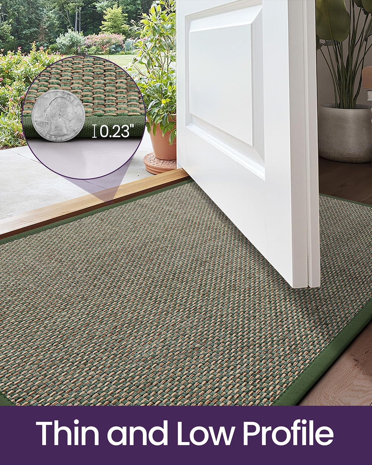 DEXI durable rubber edge mat resists water in all weather.