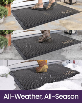 DEXI easy-clean door mat with textured surface for quick maintenance.