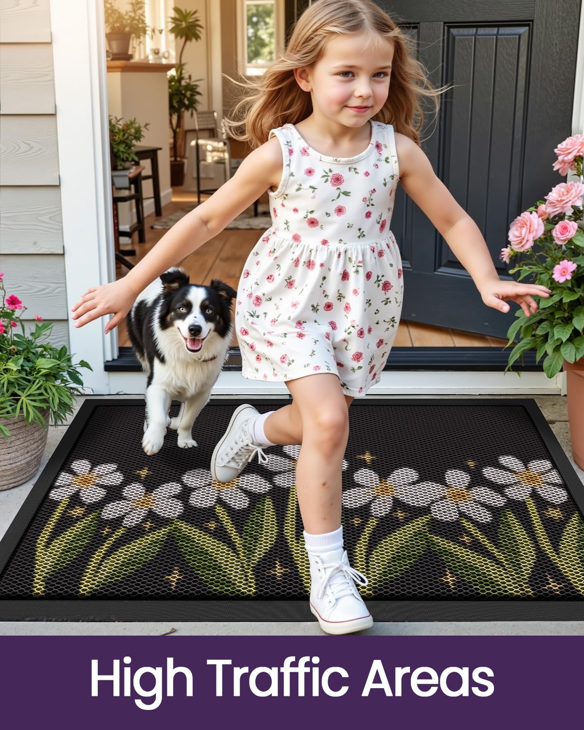 DEXI easy-clean entry doormat; shake out or hose off