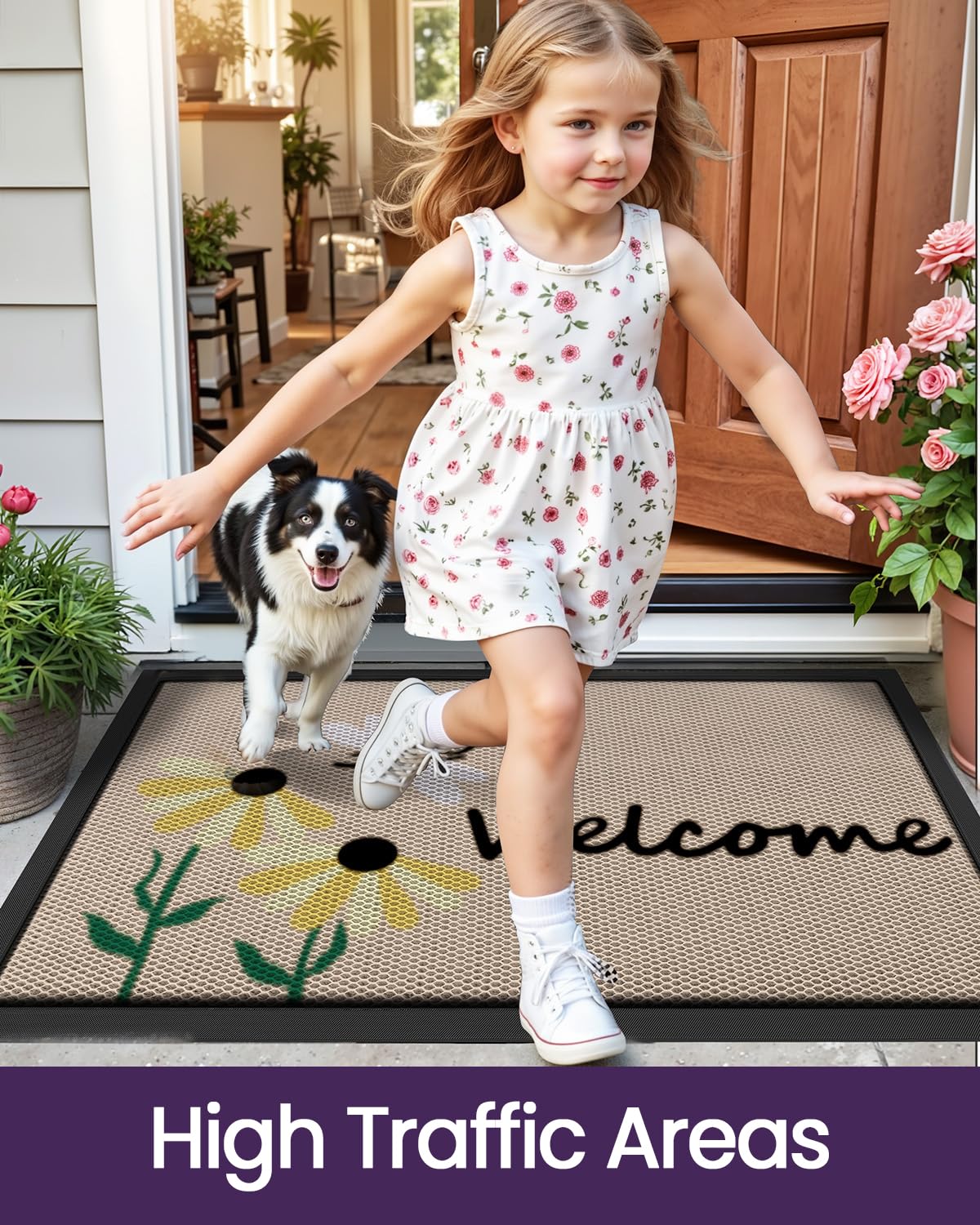 DEXI easy-to-clean mat shakes out dirt quickly.