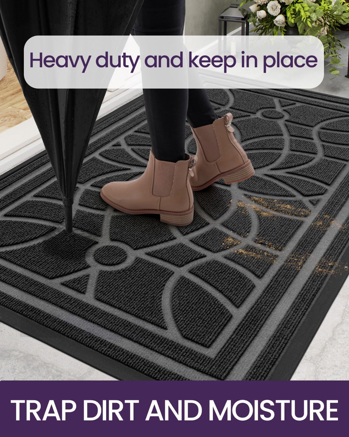 DEXI easy-clean outdoor mat for quick maintenance.