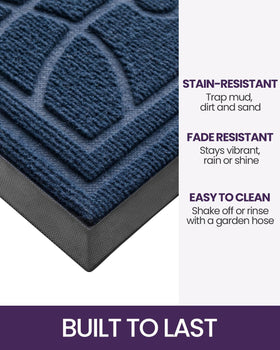 DEXI dust-removal pattern blue mat captures sand and debris.