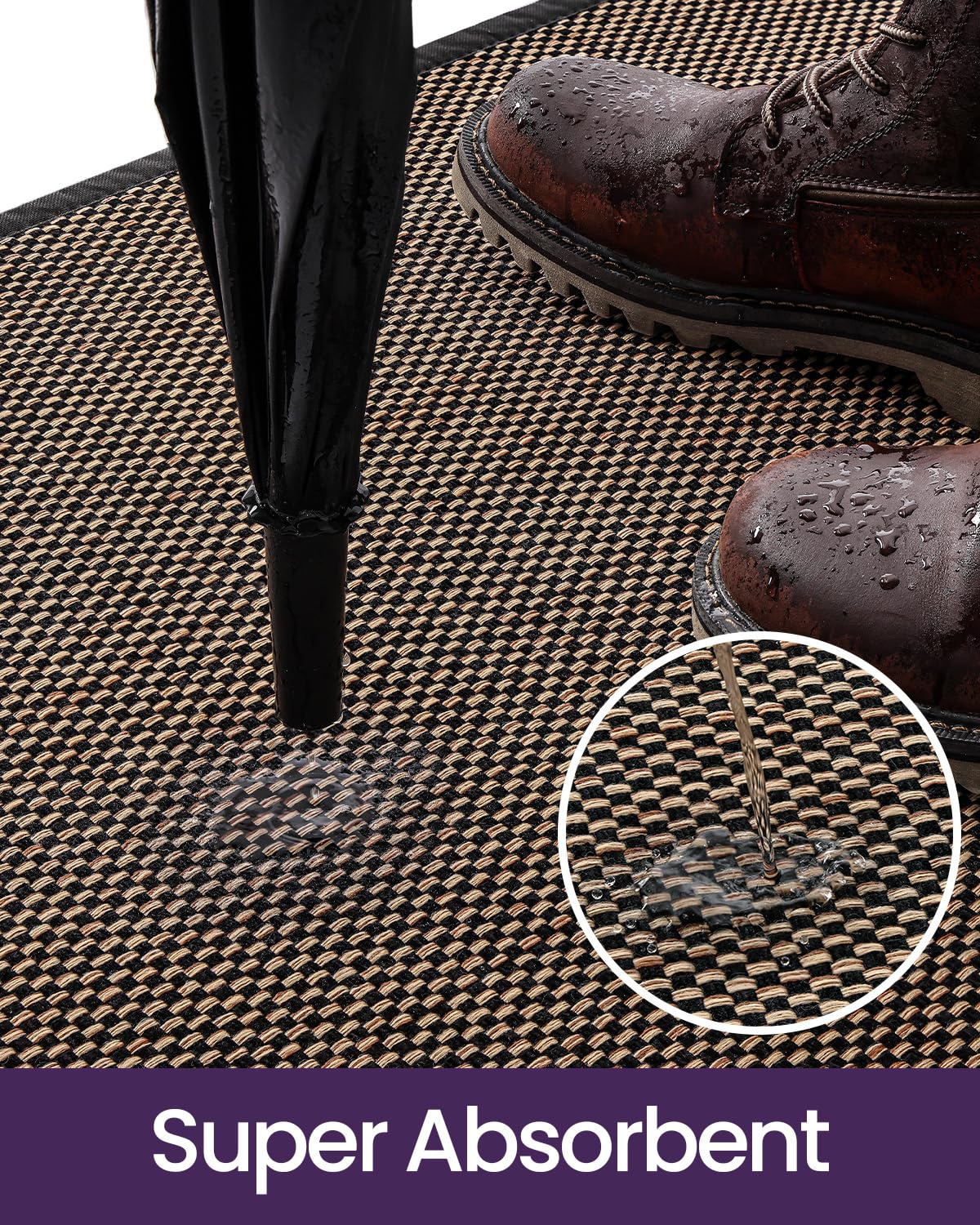 DEXI entryway mat in rainy weather keeps floors dry
