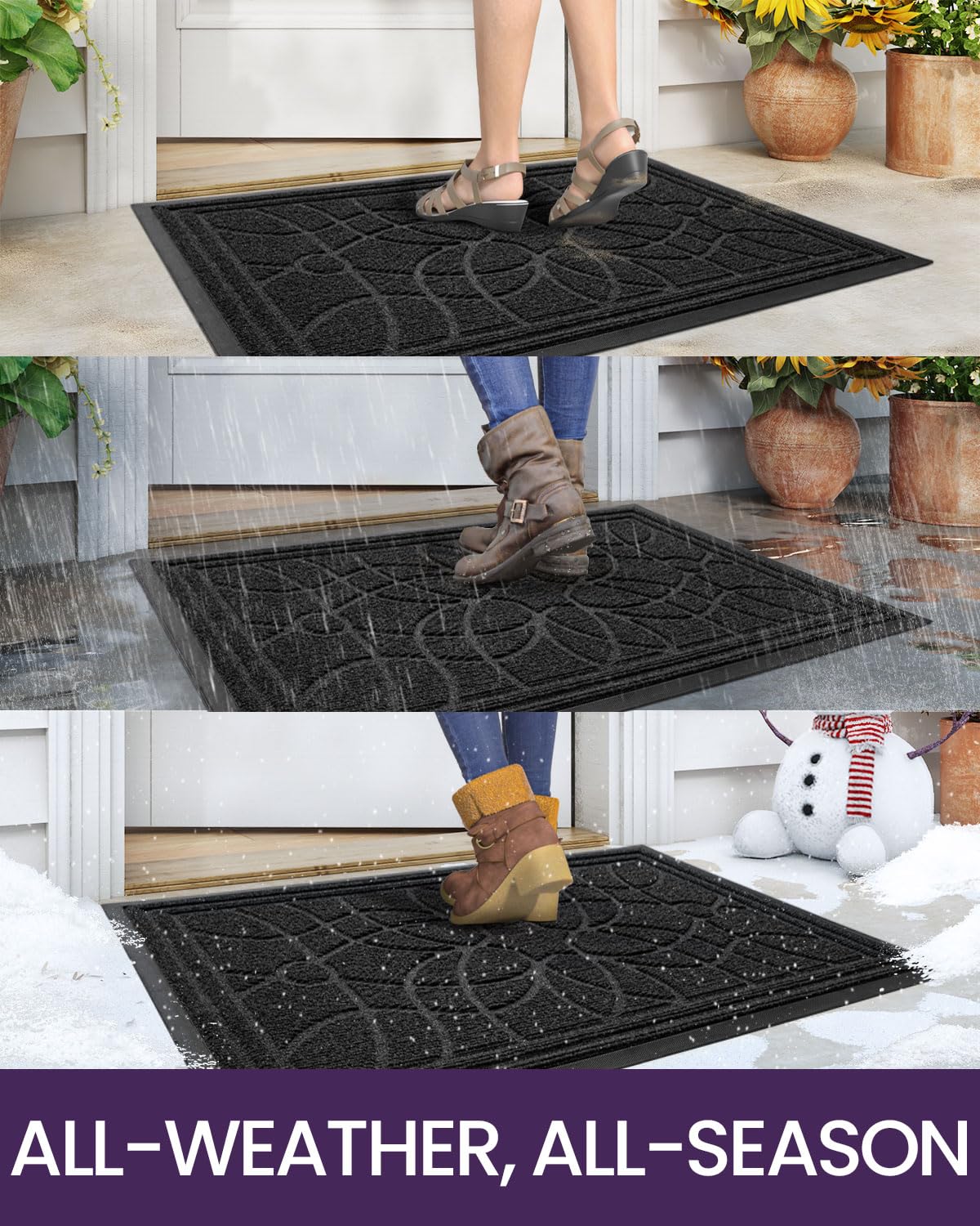 DEXI front door mat all-weather durability supports high-traffic entrances.