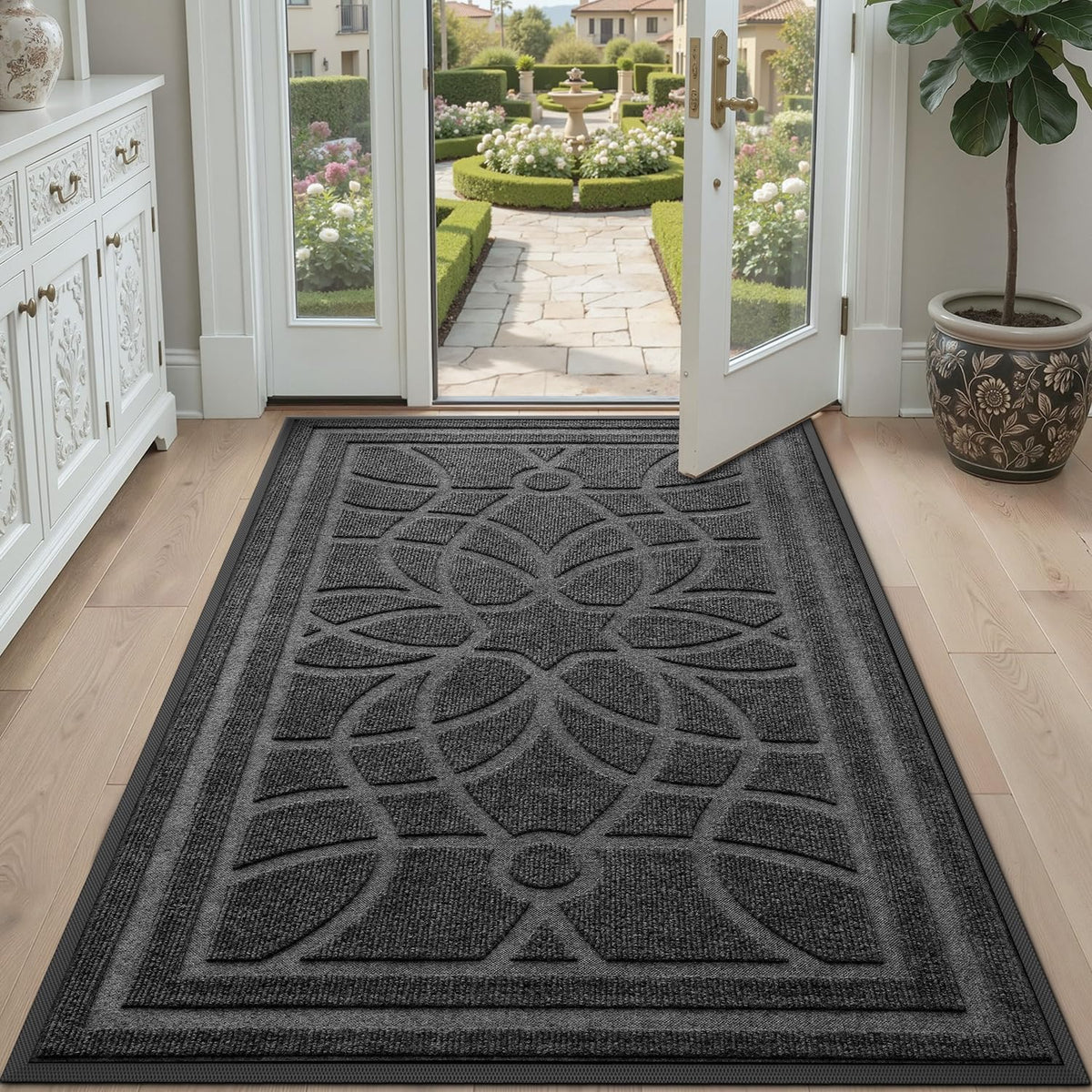 DEXI 5x3 grey front door mat for durable entry protection