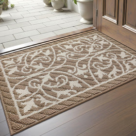 DEXI front door mat dirt-trap closeup demonstrates dirt removal for clean floors.