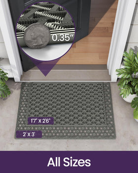 DEXI mat design traps dirt and sand for cleaner entryways.