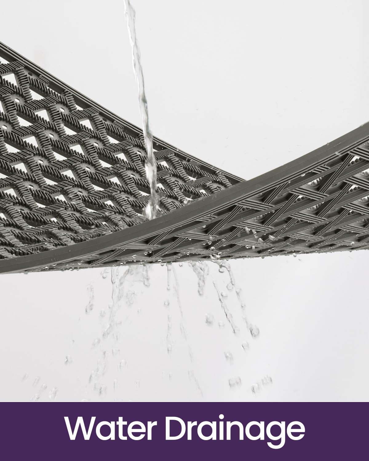 DEXI 32x48 mat view with water drainage holes for wet footwear.