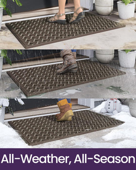 DEXI mat features drain holes to prevent water pooling.