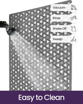 DEXI mat cleans easily with a quick rinse.