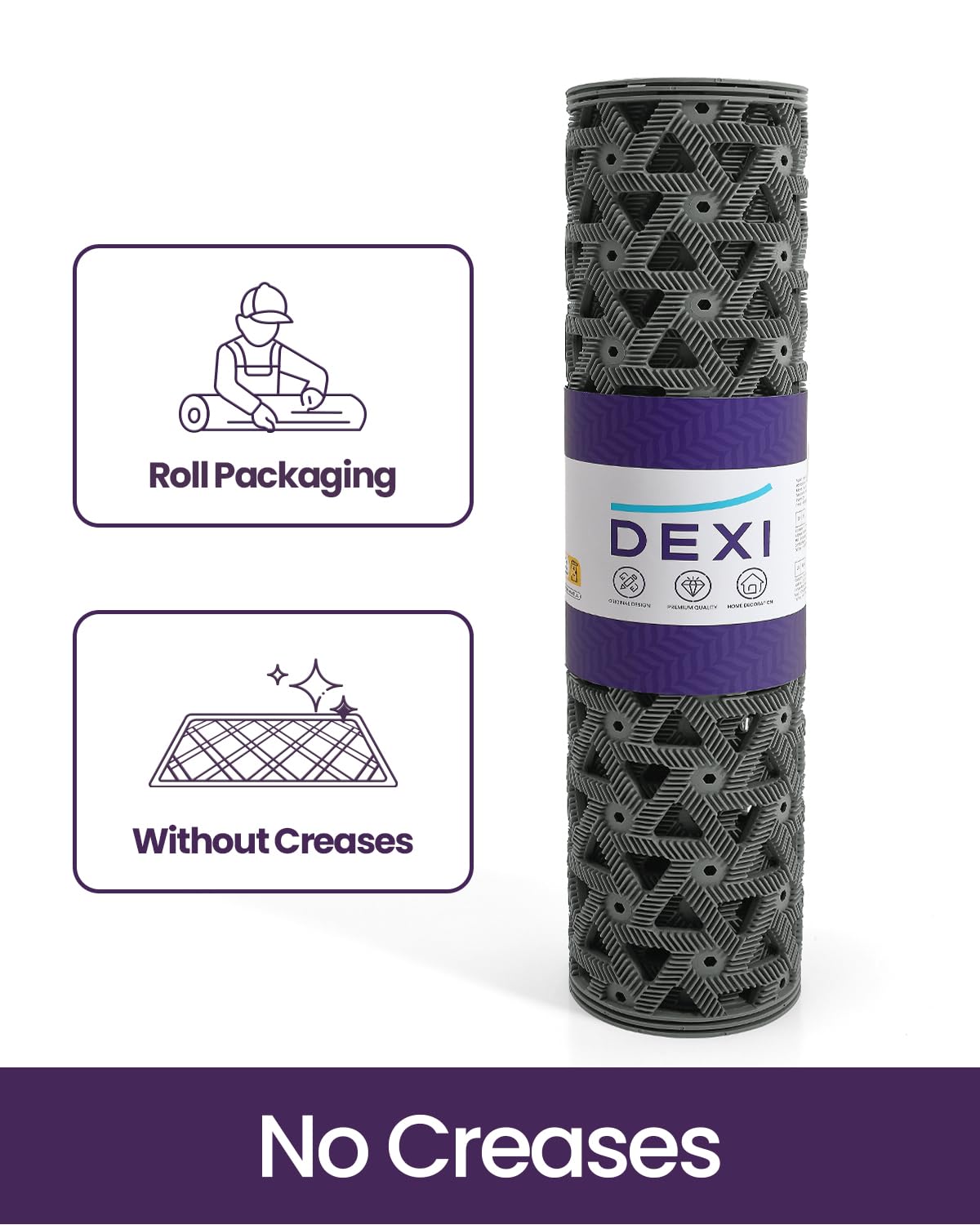 DEXI grey front door mat ideal for patios and entrances.