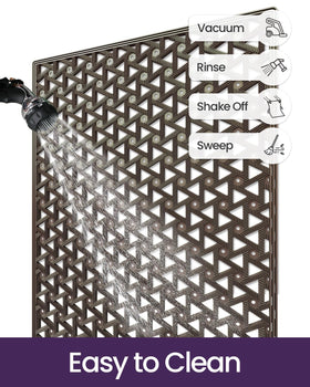 DEXI heavy-duty entry mat handles high foot traffic.