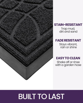 DEXI heavy-duty mat with non-slip rubber backing stays in place