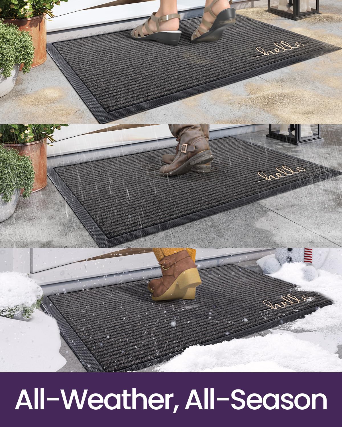 DEXI mat low-profile design allowing door to open smoothly over threshold