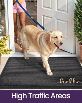 DEXI front door mat non-slip-back reduces slipping risk in entryways.