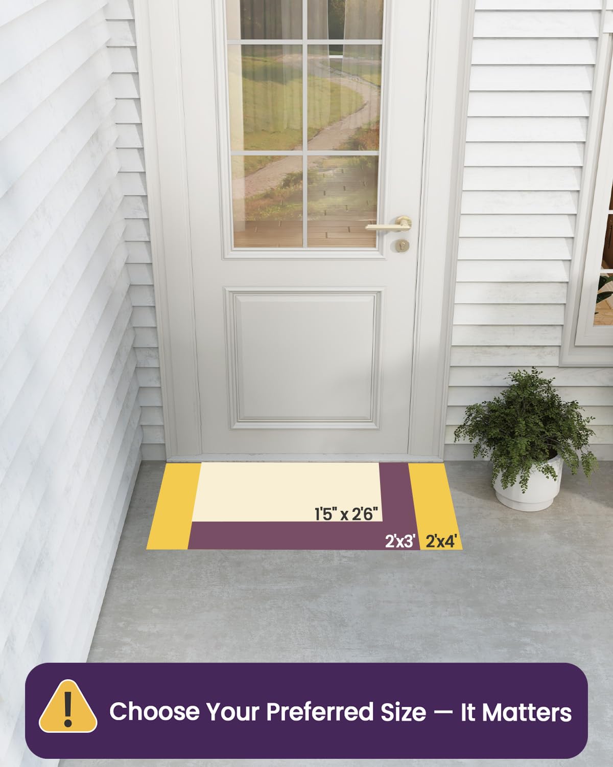 DEXI front door mat non-slip rubber backing provides steady footing for busy entries.