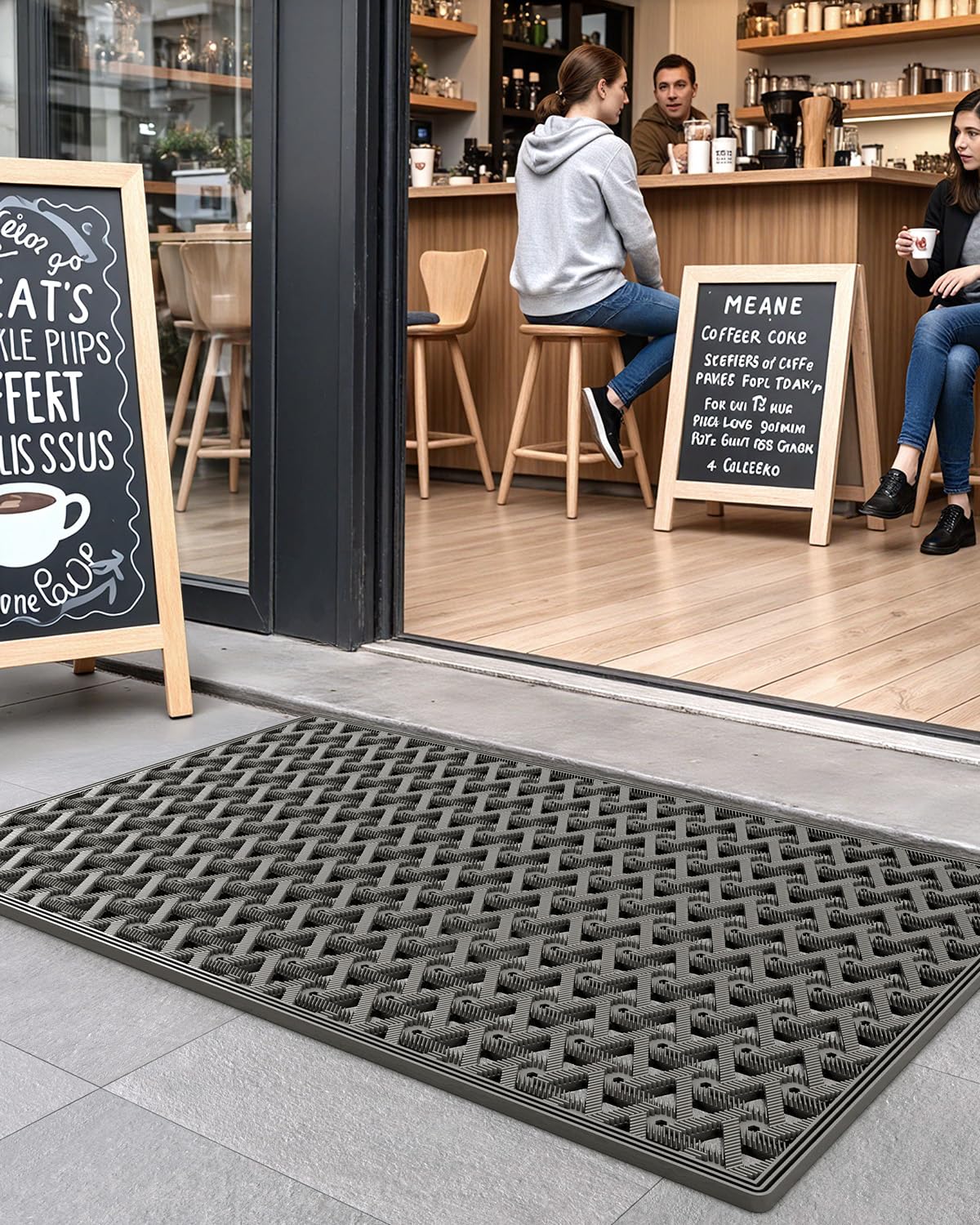 DEXI mat drainage holes prevent pooling after rain.