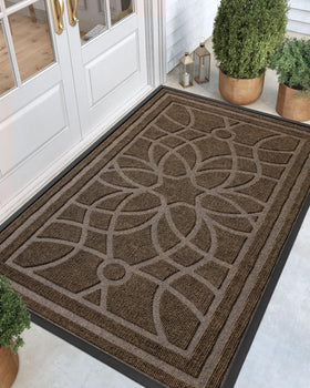 DEXI front door mat outside entrance captures dirt at the doorstep, helping keep interiors cleaner.