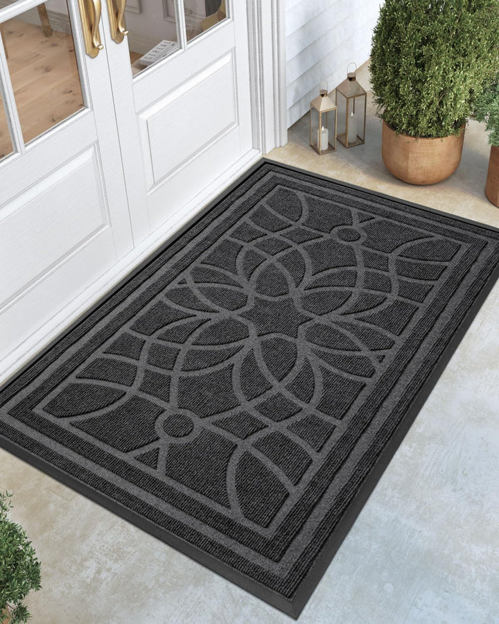 DEXI front door mat with non-slip backing for outdoor safety