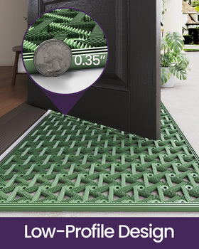 DEXI patio entry mat provides boot scraping action at entry