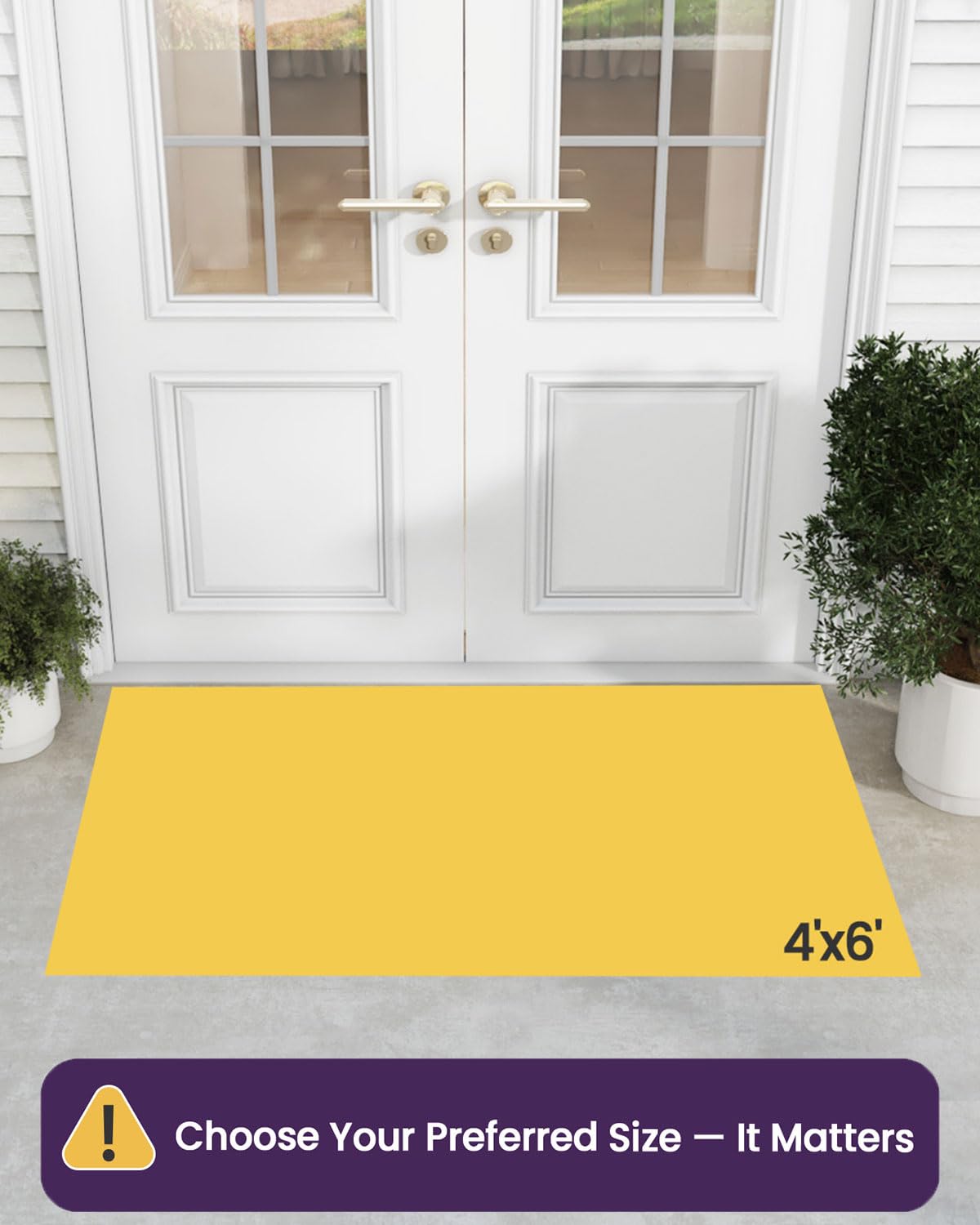 DEXI large 4x6 ft rubber entryway mat, non-slip and durable.