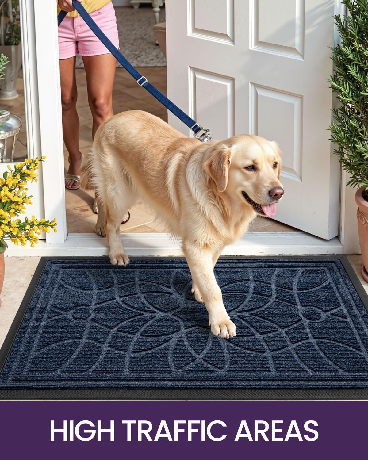 DEXI long-lasting entry mat blue resists fading and wear.