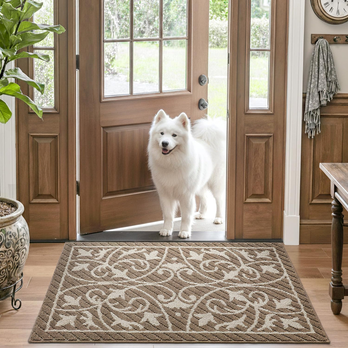 DEXI washable entry mat easy to clean in the washing machine.