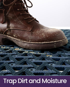 DEXI waterproof exterior-entry mat resists rain and dries quickly