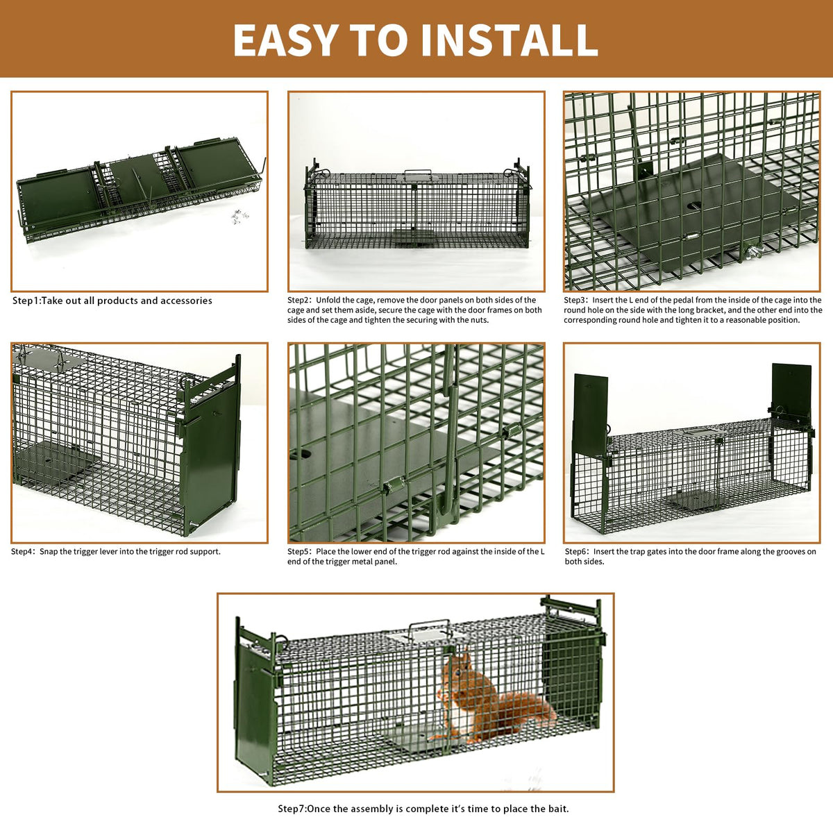 Dexyla trap capacity up to 17.6 lbs, suitable for medium animals.