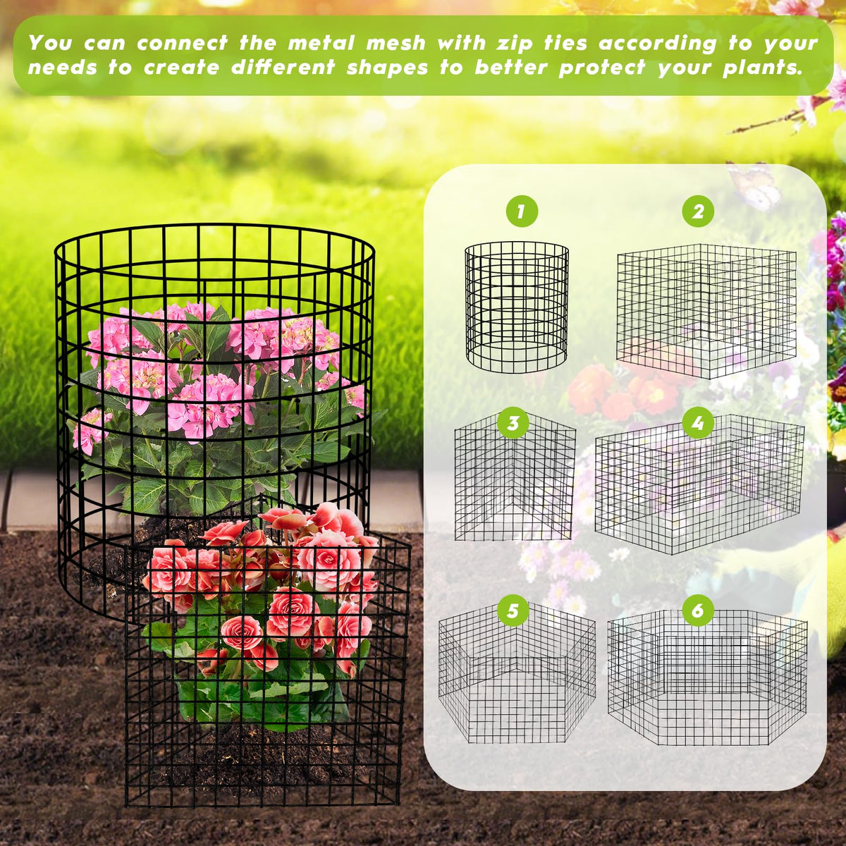 DFDNFF ground stakes securing a protective cage in soil