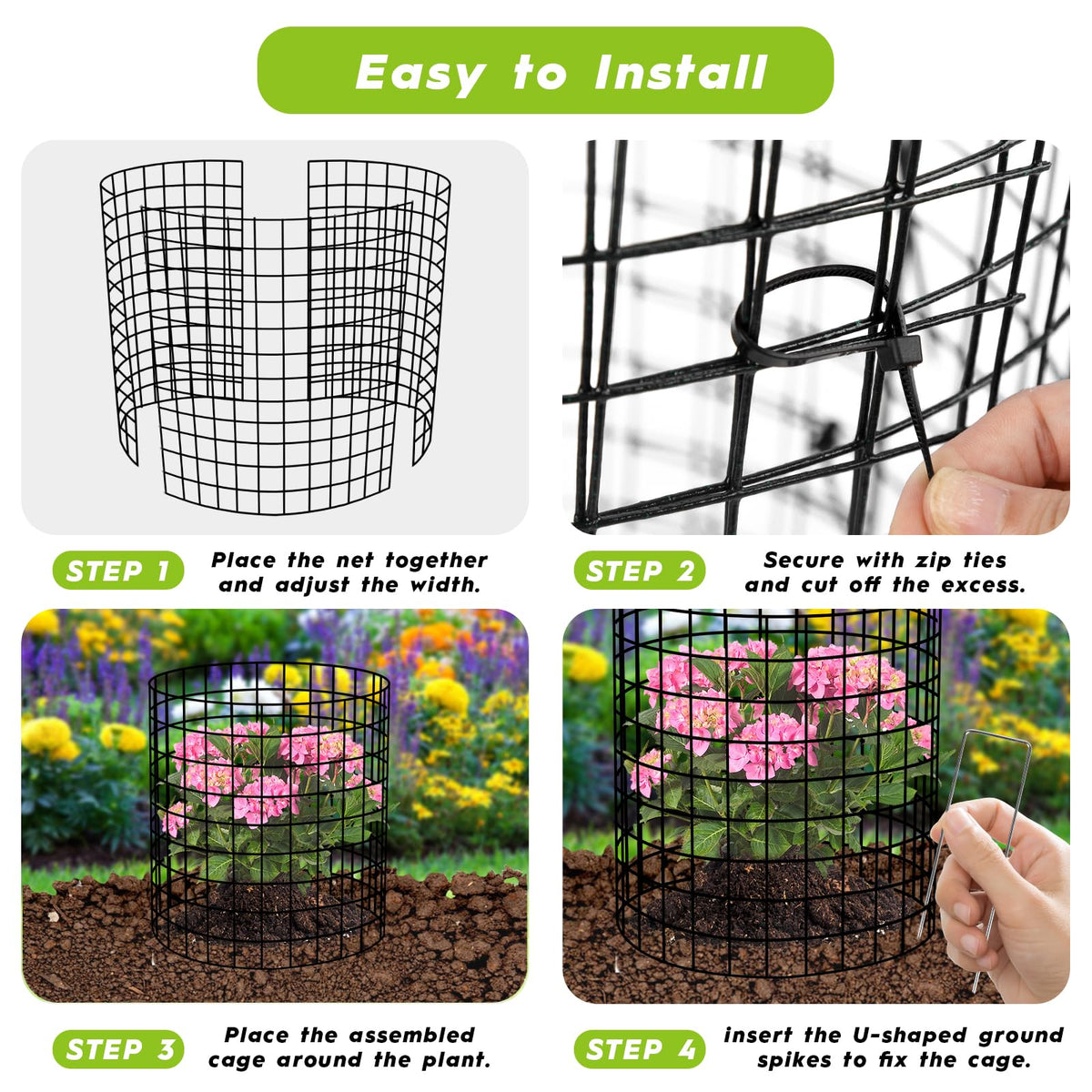 DFDNFF zip ties linking panels for an adjustable enclosure