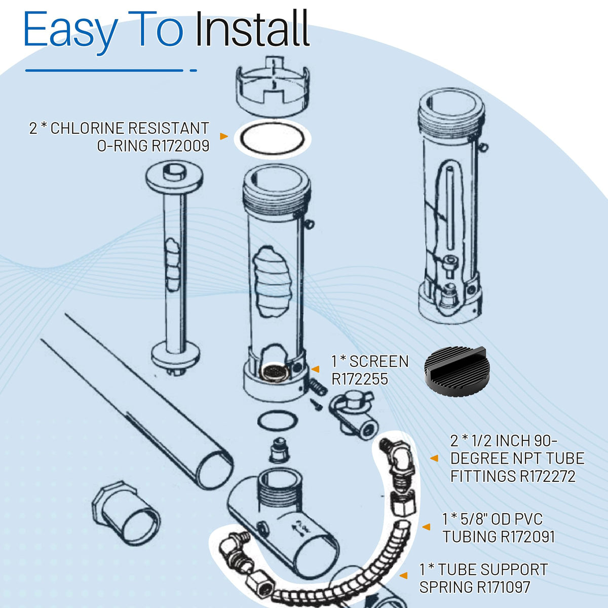 Dfnidy O-ring R172009 provides a reliable seal for the feeder connections