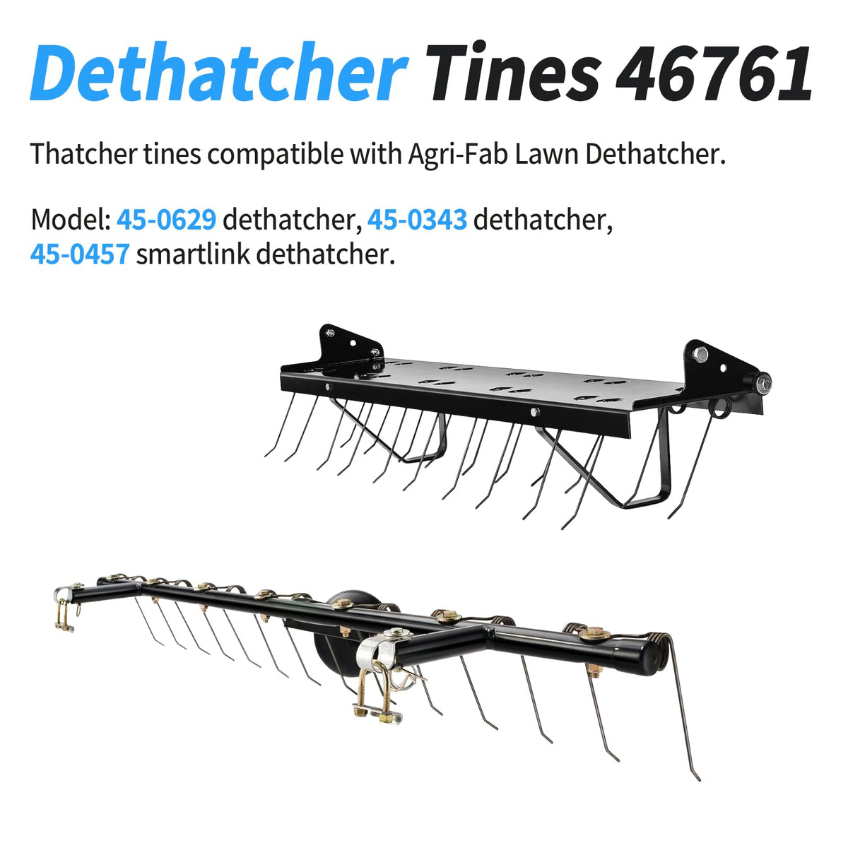 Dfnidy dethatcher spring tine 46761 side-angle view highlights simple installation and compatibility.