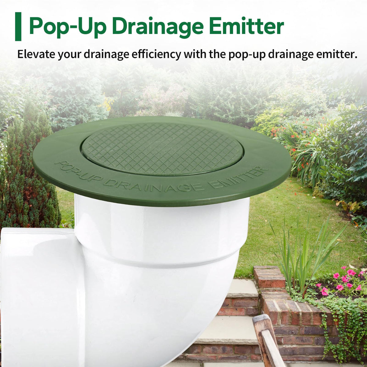 Dfnidy emitter cap attached to sewer pipe shows compatibility.