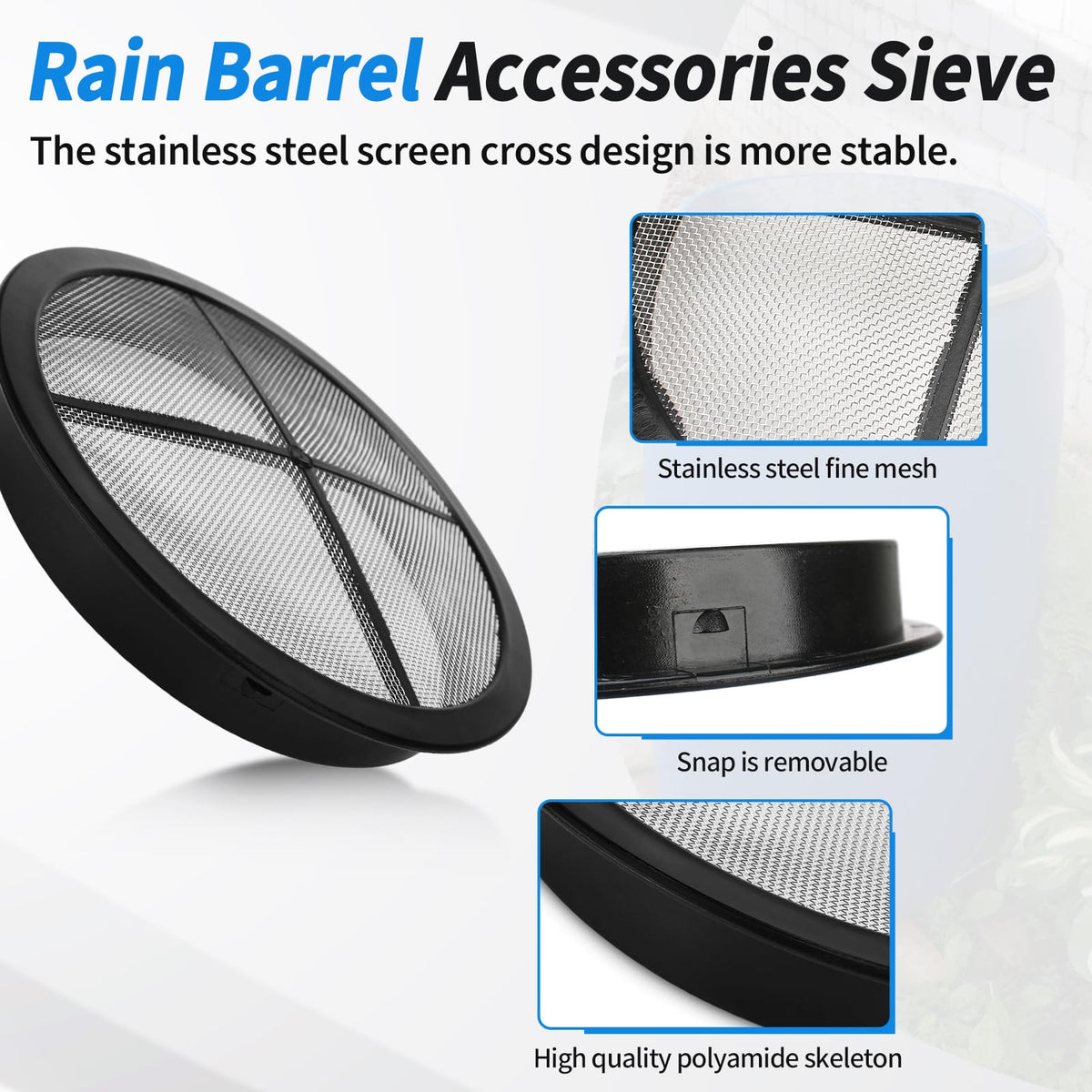 Dfnidy rainbarrel lid snap clip secures the cover firmly on outdoor lids.
