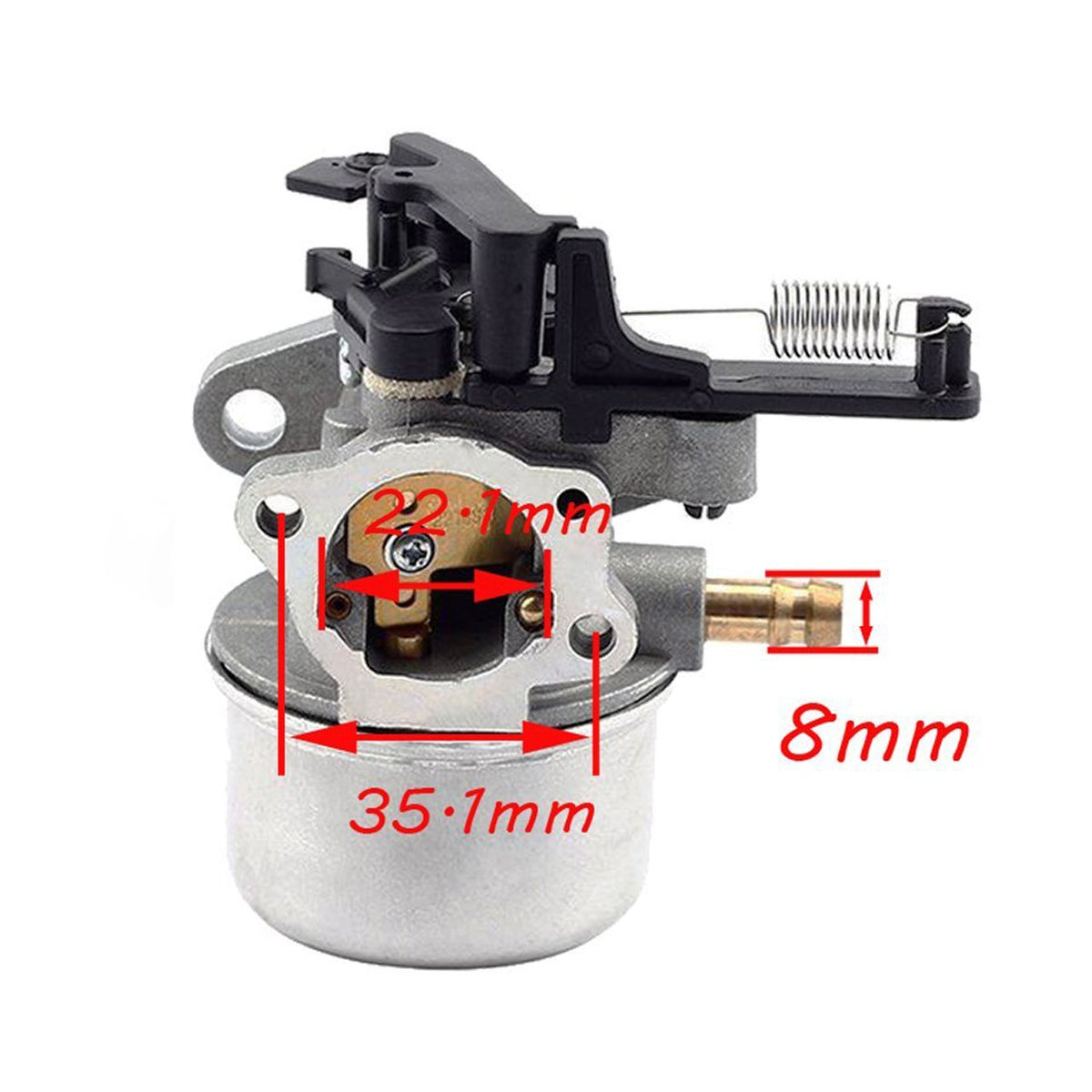 DFuerdivn 591137 carburetor compatibility label shows supported engines and psi range.