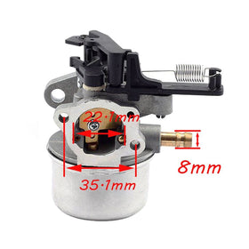 DFuerdivn 591137 carburetor compatibility label shows supported engines and psi range.