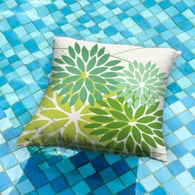 DFXSZ geometric green pillow cover in dark shade enhances garden seating