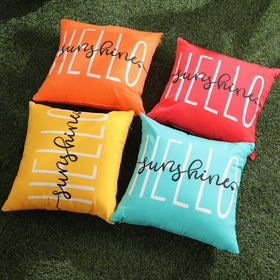 DFXSZ Hello Sunshine pillow cover on garden sofa for cohesive decor