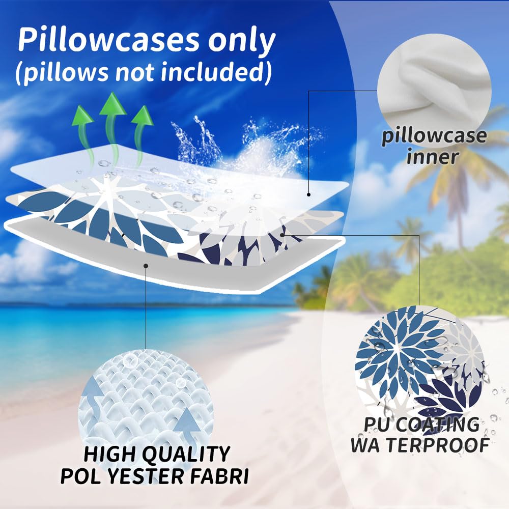 DFXSZ hidden-zipper blue pillow cover provides a sleek look and easy stuffing.