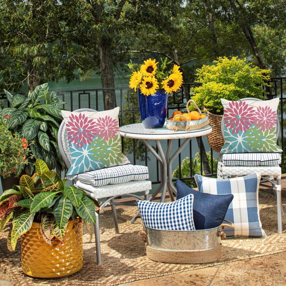 DFXSZ set of 2 pillow covers displayed on a sunny patio
