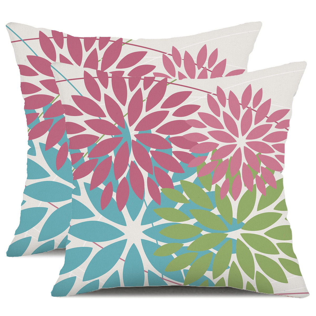 DFXSZ outdoor pillow cover in pink blue green geometric pattern brightening patio furniture